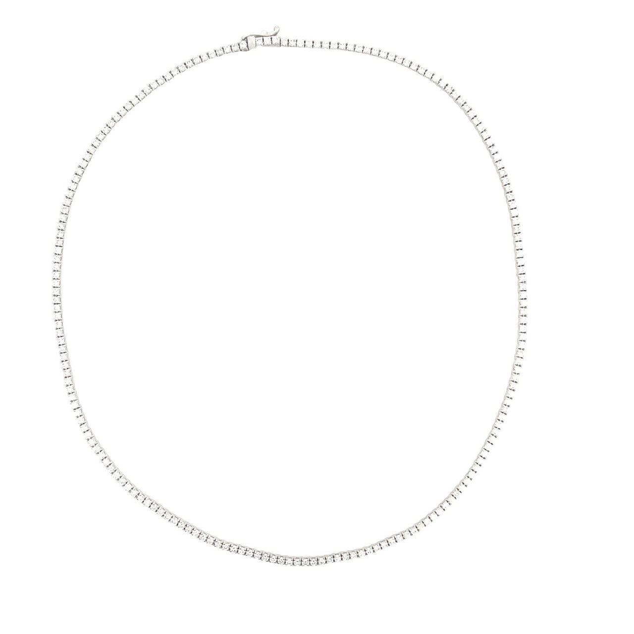 16' Tennis necklace with prong set (190) round diamonds.  D4.80ct.t.w.