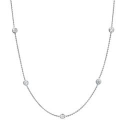 18' Diamonds by the yard necklace with bezel set (10) round diamonds.  D2.61ct.t.w.