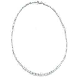 18.5' Graduated tennis necklace with 4-prong set round diamonds.  D8.49ct.t.w.