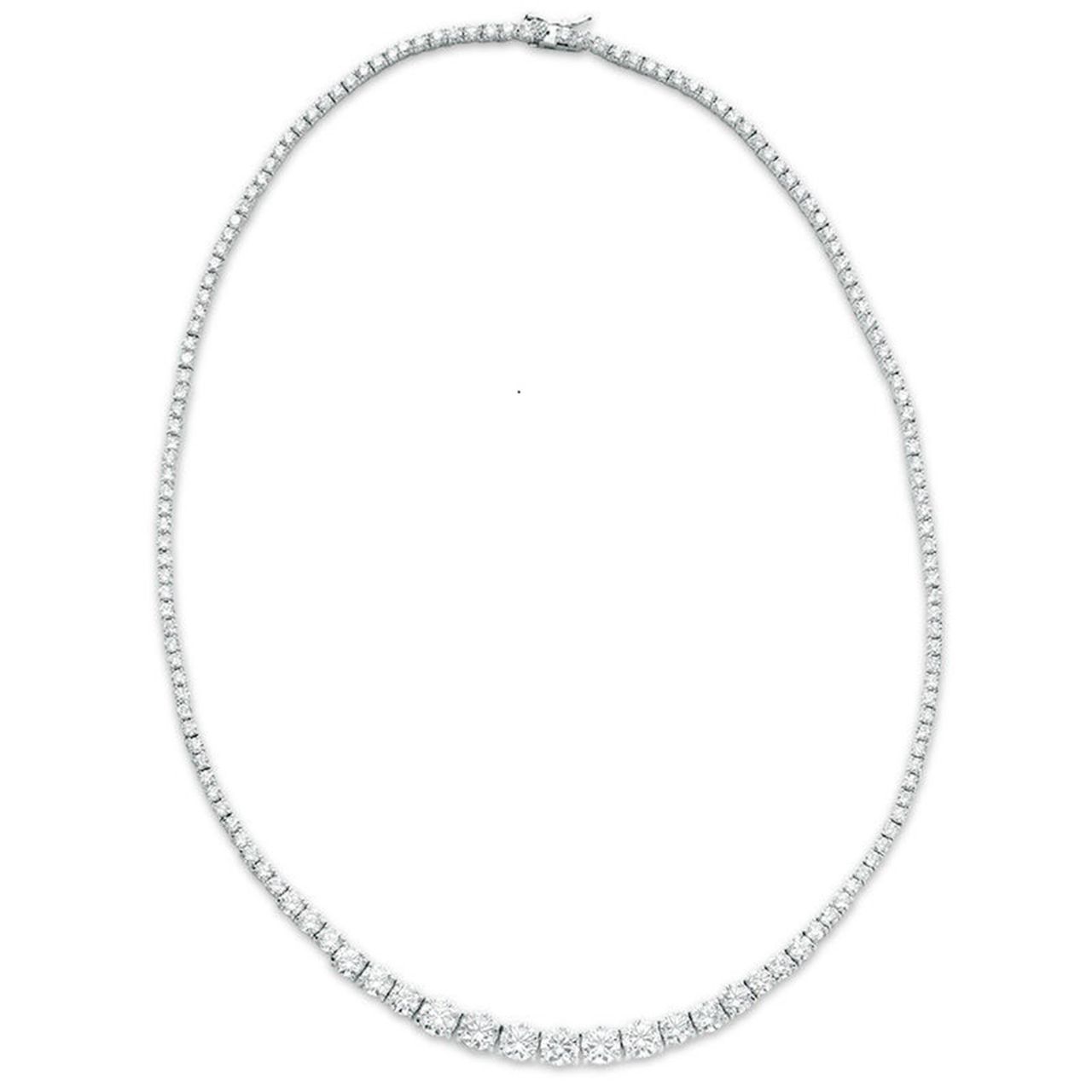 18.5' Graduated tennis necklace with 4-prong set round diamonds.  D8.49ct.t.w.