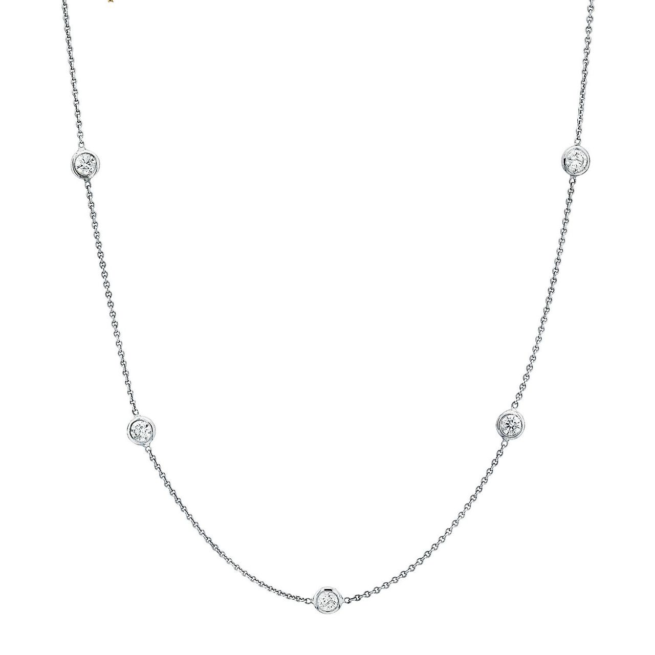 20' Diamonds by the yard necklace with bezel set (12) round diamonds.  D0.31ct.t.w.