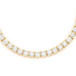 16' Tennis necklace in 14K YG with basket prong set (195) round diamonds.  D4.62ct.t.w.