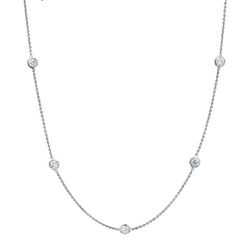 18' Diamonds by the yard necklace with bezel set (10) round diamonds.  D1.64ct.t.w.