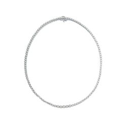 17' Tennis necklace with crown head style 4-prong set (85) round diamonds.  D14.28ct.t.w.
