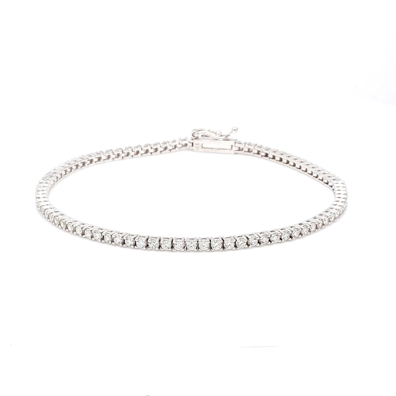 7' Tennis bracelet with 4-prong set (83) round diamonds.  D1.73ct.t.w.