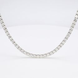 17' Tennis necklace with prong set (230) round diamonds.  D4.63ct.t.w.