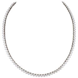 18' Tennis necklace with 3-prong set round diamonds.  D12.40ct.t.w.