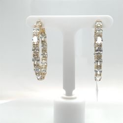 14K YELLOW GOLD 8.12GMS AND 10.34CTS NATURAL DIAMOND (HOOP EARRINGS)