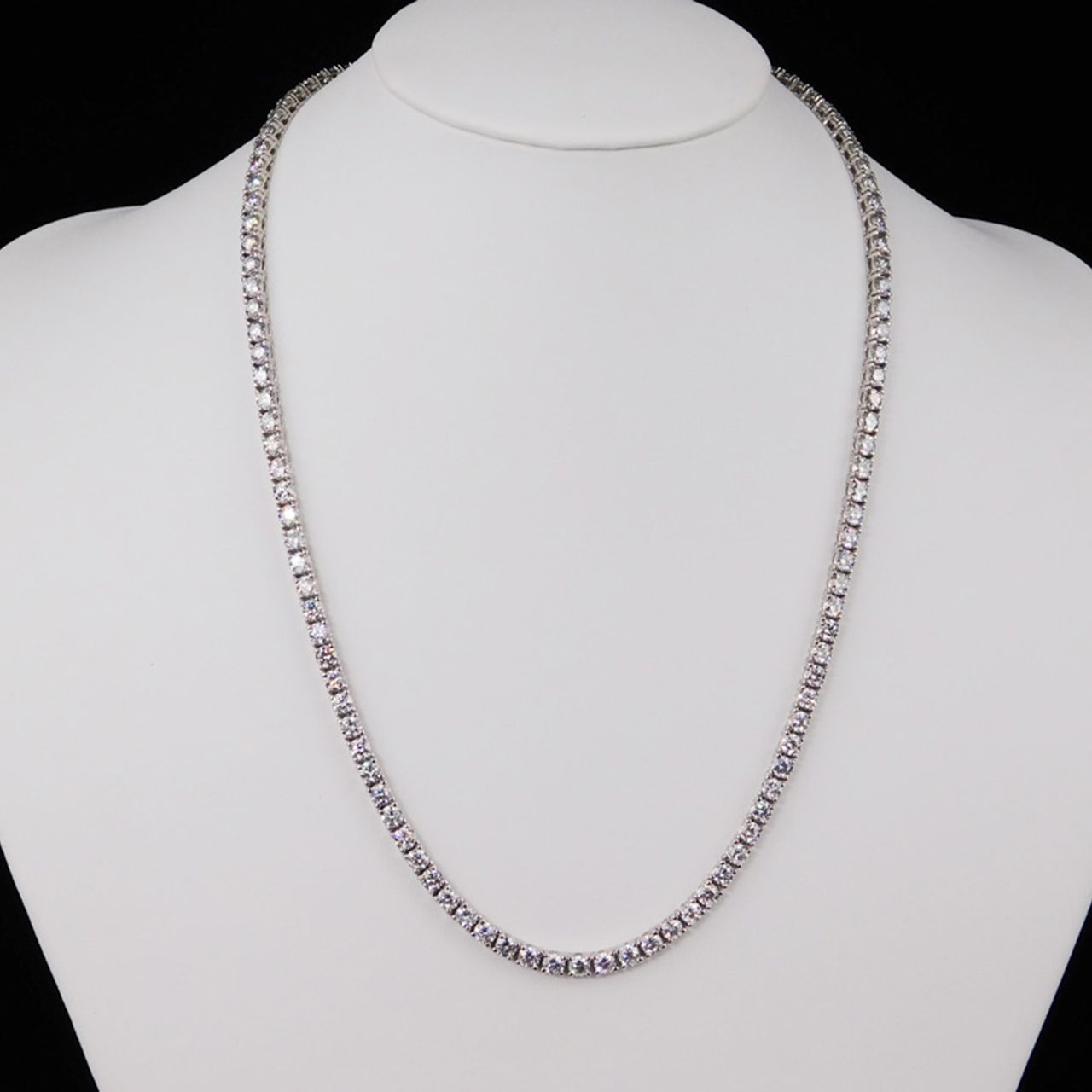 17' Tennis necklace with 4-prong set (131) round diamonds.  D16.73ct.t.w.