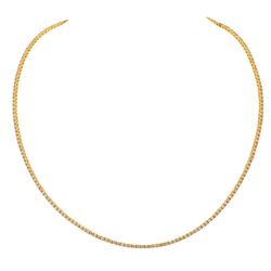 18' Tennis necklace in 14K YG with 4-prong set round diamonds.  D4.54ct.t.w.