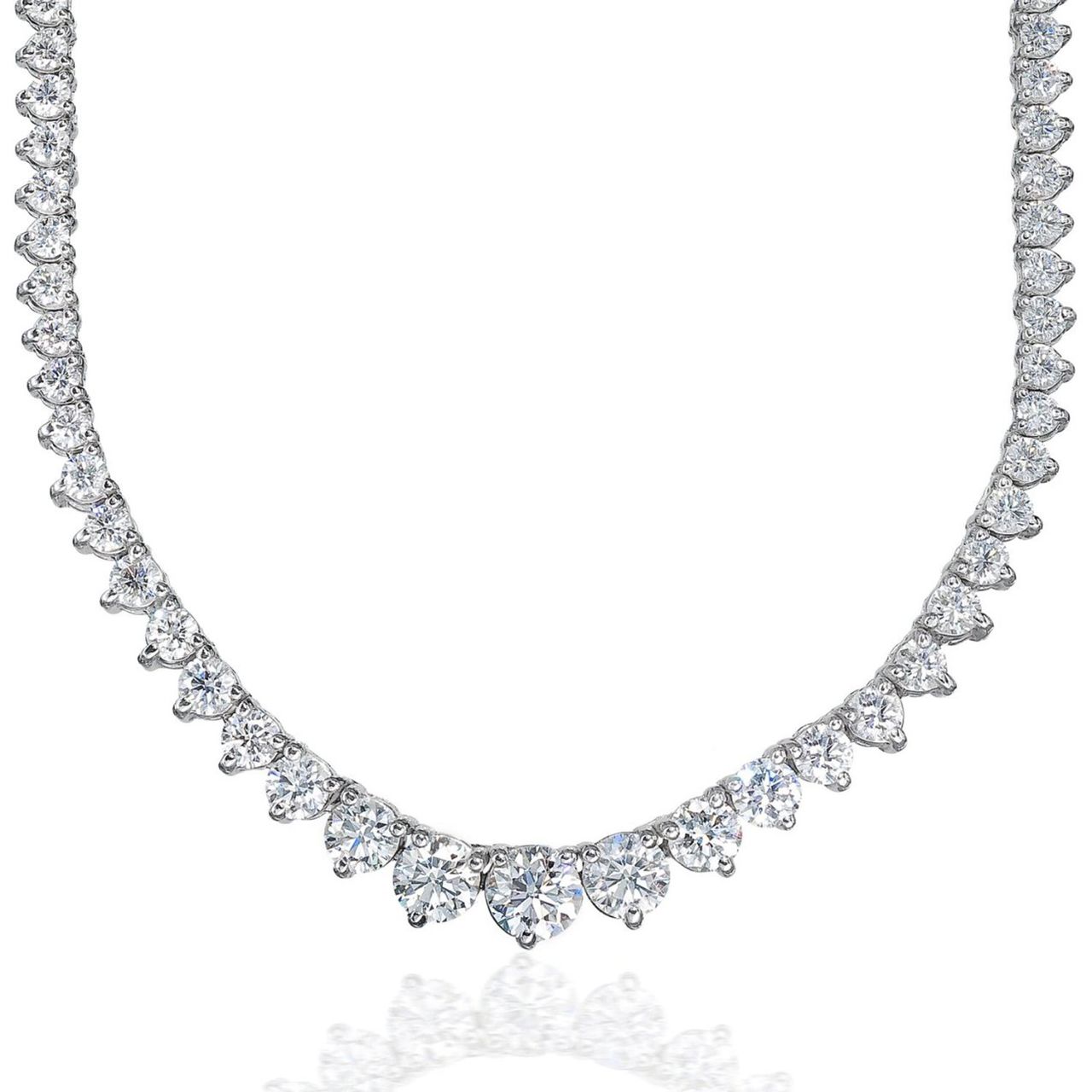17' Tennis necklace with 3-prong set (219) round diamonds.  D5.90ct.t.w.