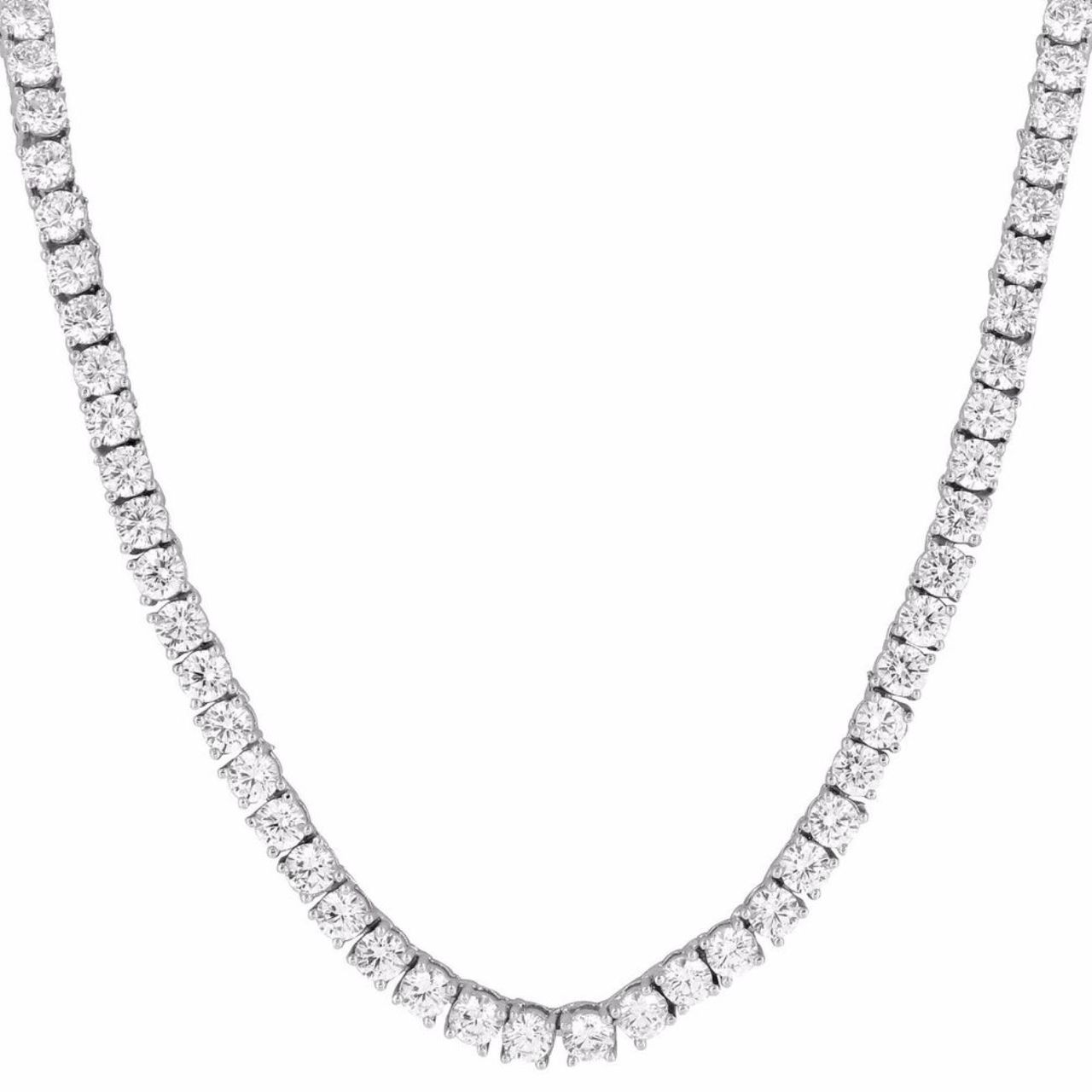 22' Tennis necklace with 4-prong set round diamonds.  D28.32ct.t.w.