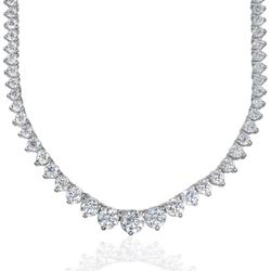 17' Tennis necklace with 3-prong set (219) round diamonds.  D5.90ct.t.w.
