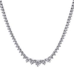 17' Graduated tennis necklace with 3-prong set (180) round diamonds.  D7.33ct.t.w.