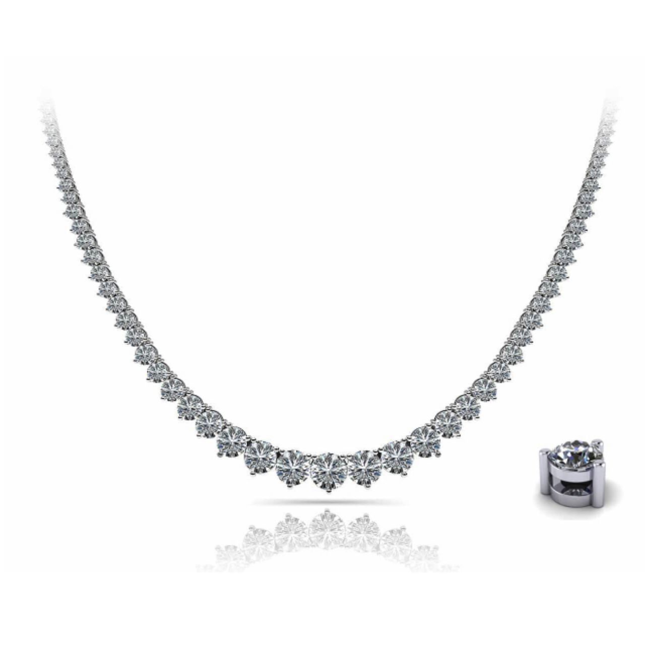 7.38ctw Diamond Graduated Necklace