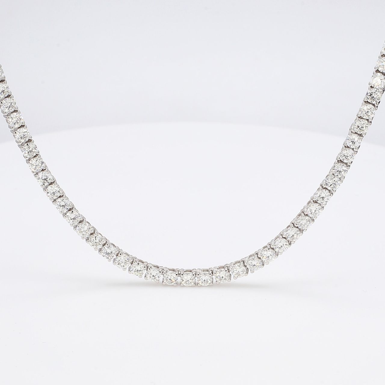17' Tennis necklace with prong set (230) round diamonds.  D4.63ct.t.w.