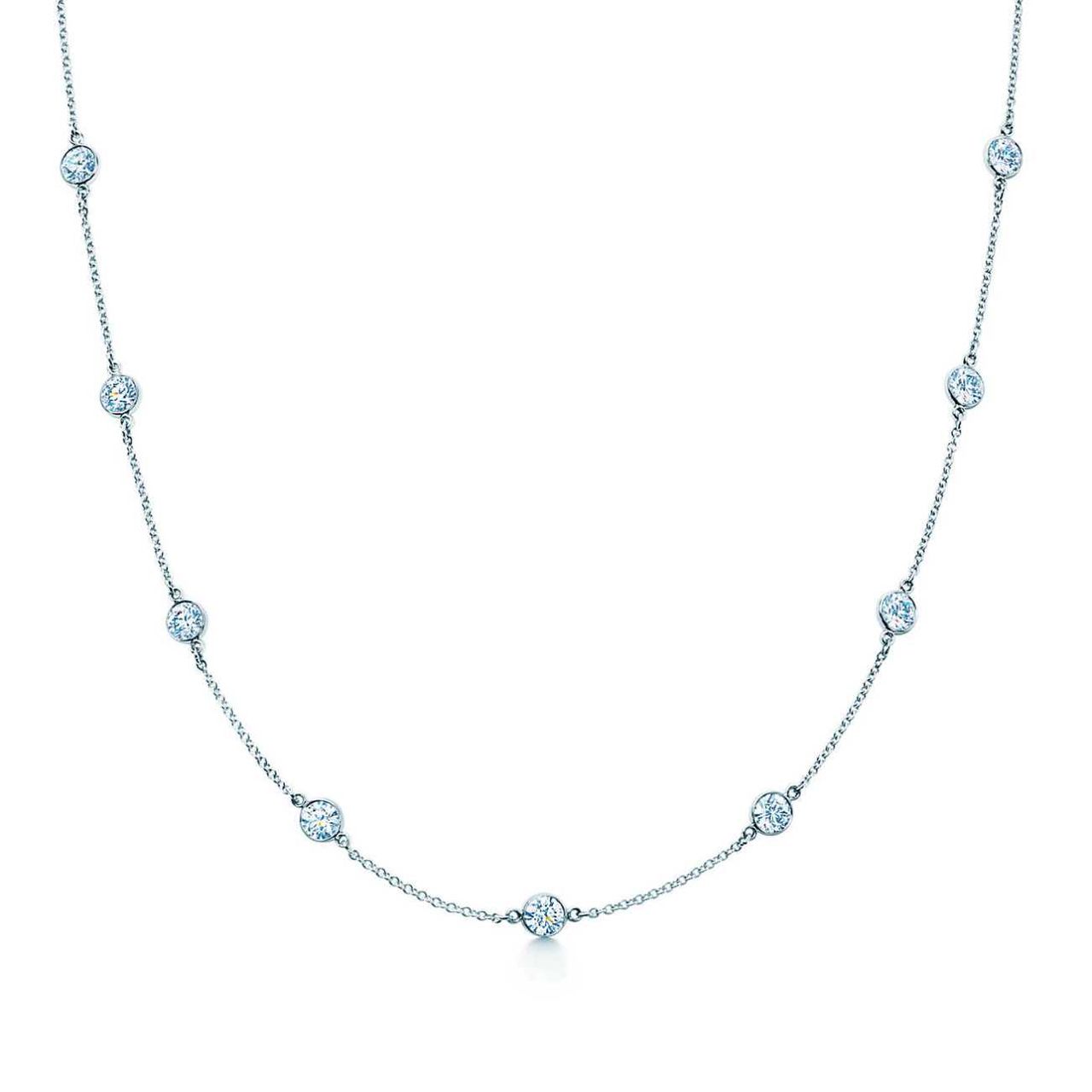 26' Diamonds by the yard necklace with bezel set (13) round diamonds.  D3.92ct.t.w.
