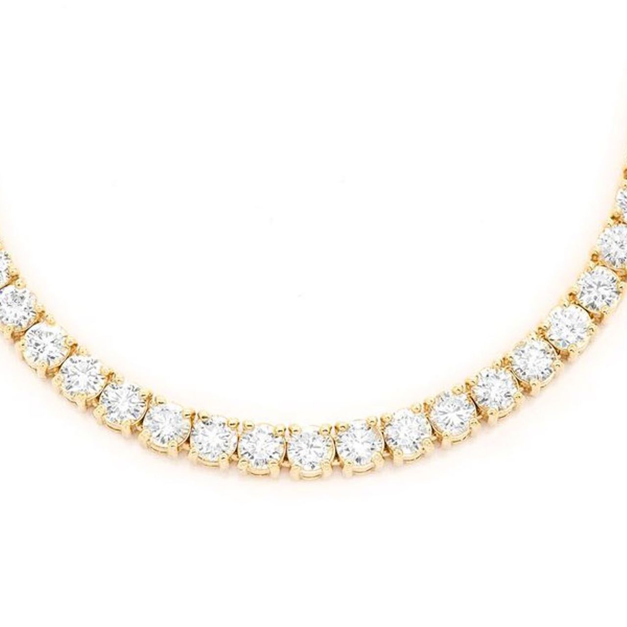 24' Tennis necklace in 18K YG with 4-prong set (193) round diamonds.  D20.62ct.t.w.
