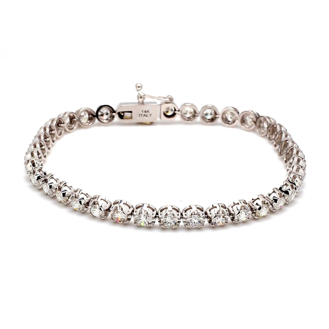 7' Tennis bracelet with crown head 4-prong set (38) round diamonds.  D3.41ct.t.w.