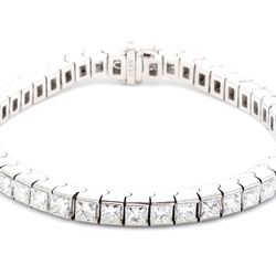 7' Tennis bracelet with channel set (73) princess cut diamonds.  D5.14ct.t.w.