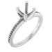 18K White Gold 6 mm Cushion Engagement Ring Mounting