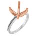 14K White/Rose Gold 10 mm Cushion Engagement Ring Mounting