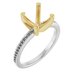 18K White/Yellow Gold 8 mm Cushion Engagement Ring Mounting