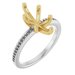 18K White/Yellow Gold 12x6 mm Marquise Engagement Ring Mounting