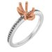 18K White/Rose Gold 8x5 mm Pear Engagement Ring Mounting