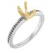 14K White/Yellow Gold 6x4 mm Emerald Engagement Ring Mounting