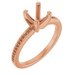 18K Rose Gold 6 mm Cushion Engagement Ring Mounting