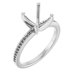 18K White Gold 7 mm Asscher Engagement Ring Mounting