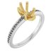 14K White/Yellow Gold 8x5 mm Pear Engagement Ring Mounting