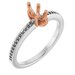 18K White/Rose Gold 7x3.5 mm Marquise Engagement Ring Mounting