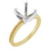 14K Yellow/White Gold 8 mm Cushion Engagement Ring Mounting