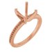 18K Rose Gold 7 mm Asscher Engagement Ring Mounting
