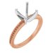 18K Rose/White Gold 7 mm Asscher Engagement Ring Mounting
