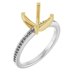 14K White/Yellow Gold 7 mm Asscher Engagement Ring Mounting