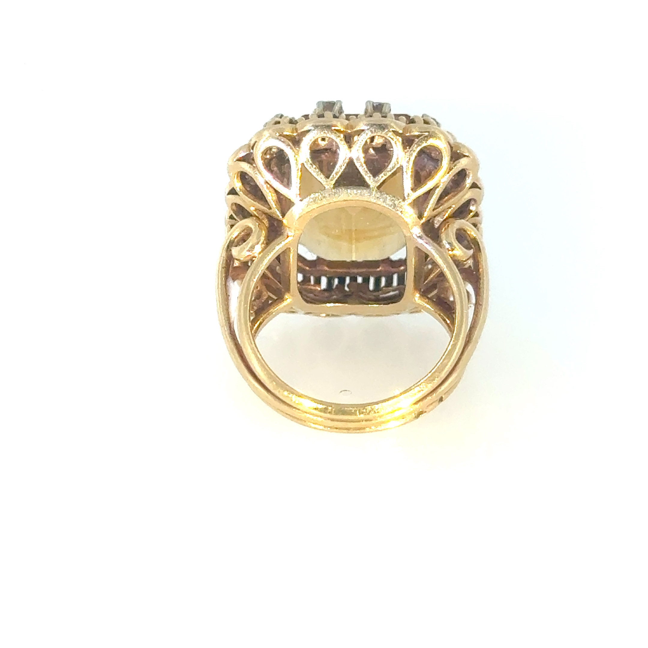 Vintage Citrineand Diamond Cocktail ring