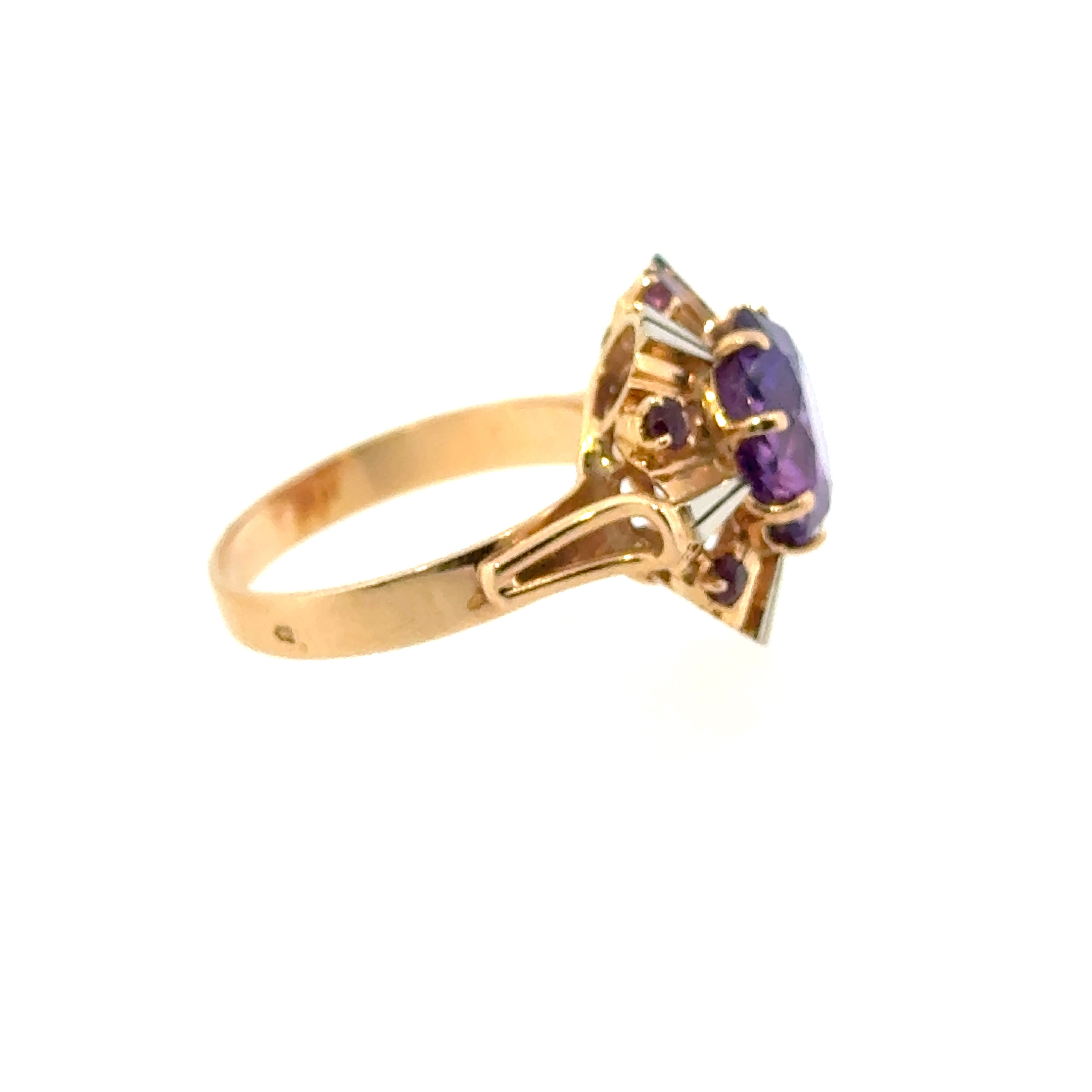 Amethyst Star Burst Ring
