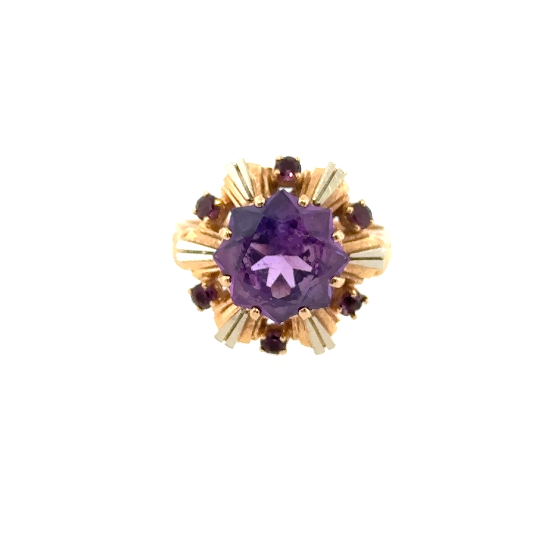 Amethyst Star Burst Ring