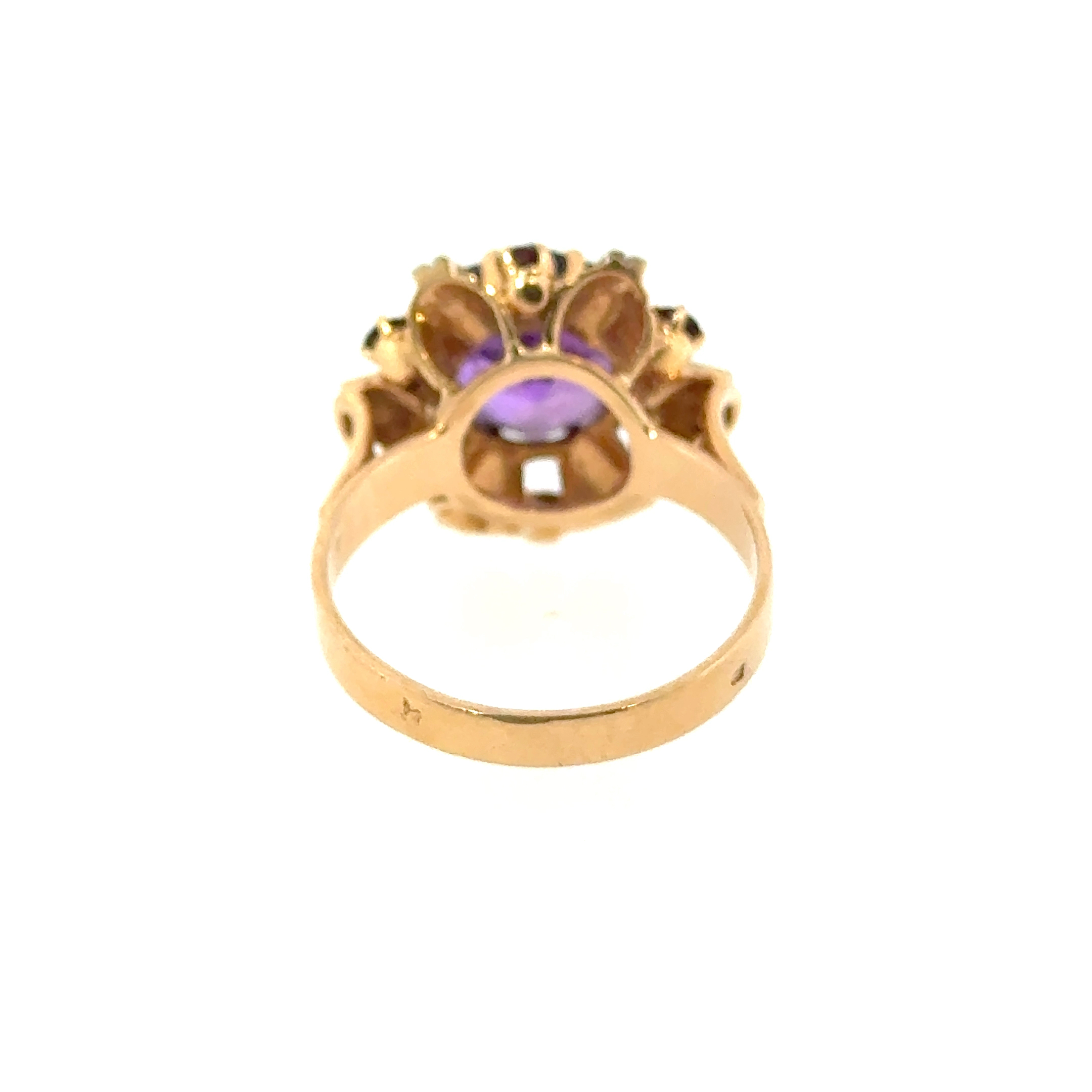 Amethyst Star Burst Ring