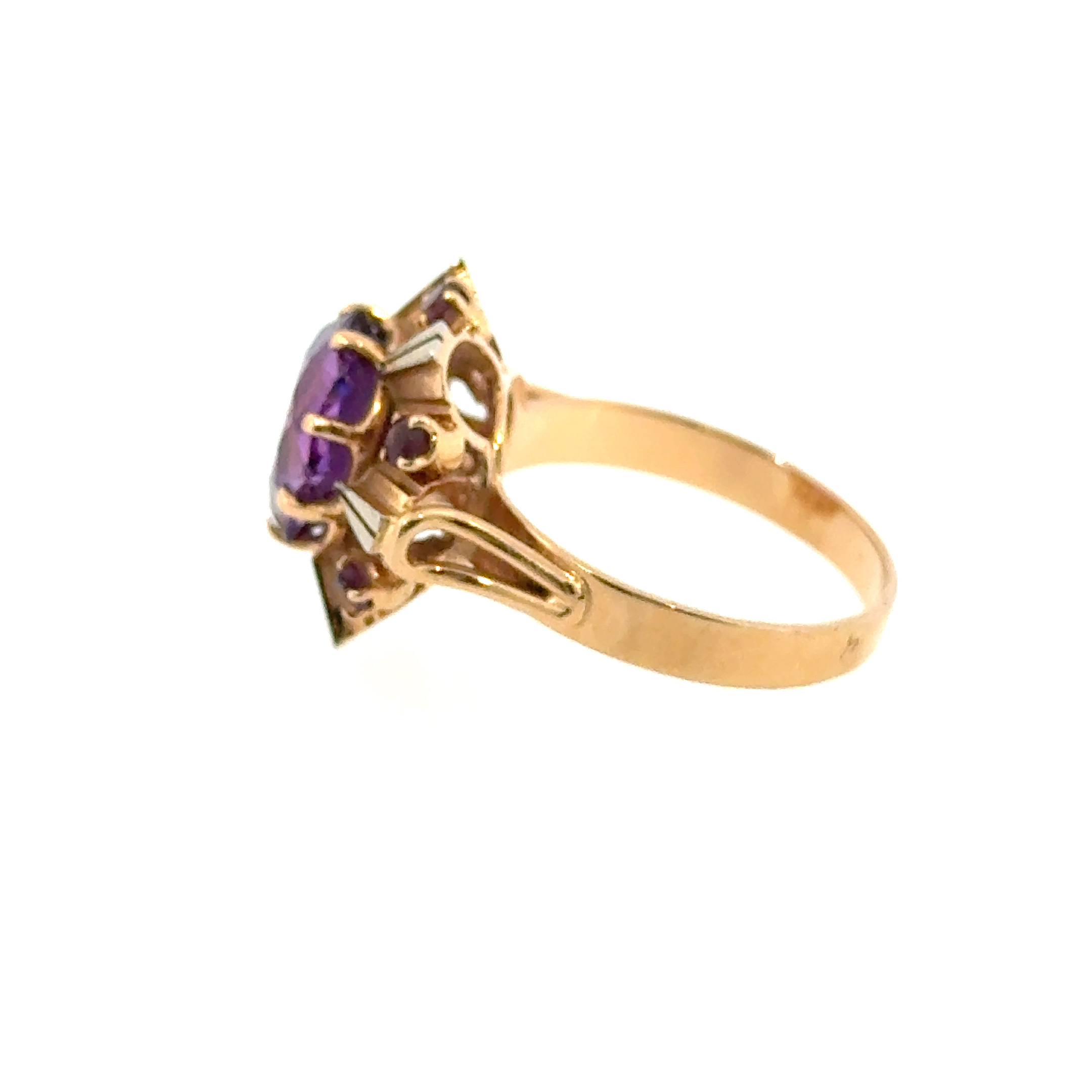 Amethyst Star Burst Ring
